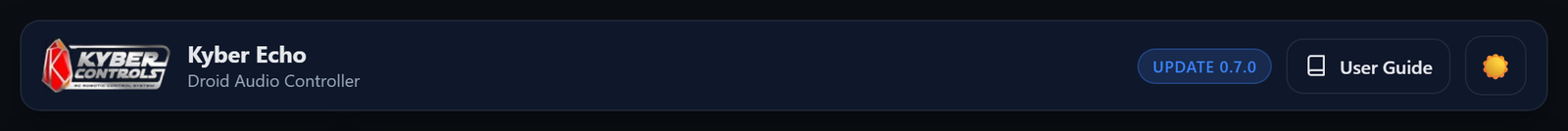 The web interface title bar, showing an update badge next to the light/dark switch.